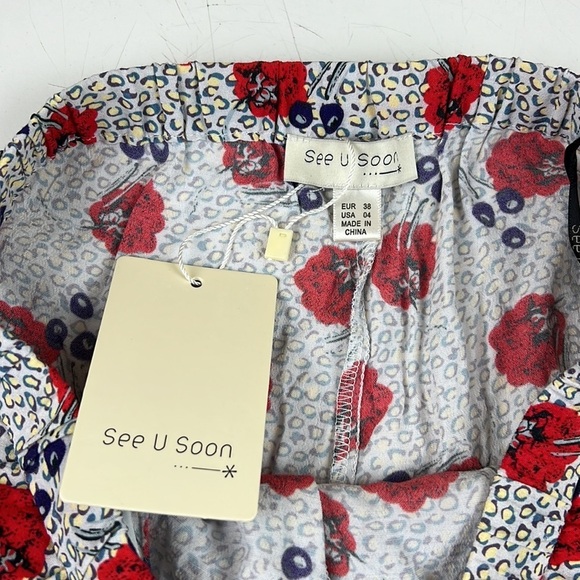 NWT See You Soon White Floral Lightweight Pants - Picture 3 of 8